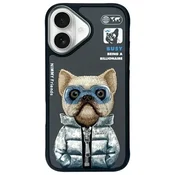 shumee Ovitek Nimmy Cool&Cute Dog za iPhone 16, črn
