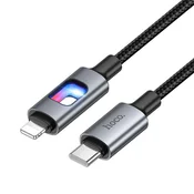 Hoco USB-kabel z LED-diodami USB-C na Lightning Hoco PD 27 W, 1,2 m, U144, črn