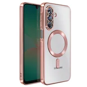 AVIZAR Ovitek za Samsung Galaxy A26, združljiv z MagSafe, s kromiranim robom, Šampanjec roza, (5000189882)
