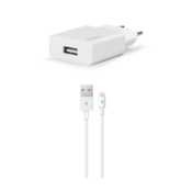 Punjač Zidni - Output 1xUSB 2,1A - +Lightning cable 1,2m - White