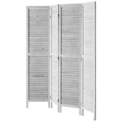 VEVOR Prostorilni razdelilnik 4-panelni zložljivi zaslon za zasebnost 162x170x185 cm svetlo siva