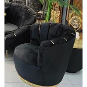 Casa Padrino luxury armchair black/gold 75 x 70 x H. 80 cm - Living room armchair - Hotel armchair - Living room furniture - Hotel furniture - Luxury furniture - Luxury furnishings