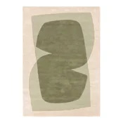 Zelena/bež ročno tkana volnena preproga 120x170 cm Kinney – MADE