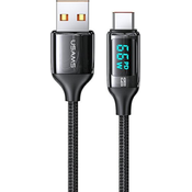 USAMS USAMS PLETENI USB-C KABEL 1.2M 6A HITRO POLNJENJE ZA TELEFON ČRN, (21980466)