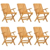 Vidaxl Zložljivi vrtni stoli 6 kosa 61x67x90 cm trdna tikovina