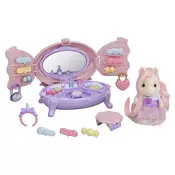 Toaletni set družine Sylvanian z dodatki in češkim ponijem