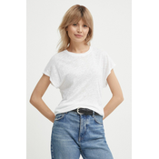 Lanena majica kratkih rukava Calvin Klein boja: bijela, K20K207260