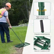 Costway Grablje za izravnavo trate 30x10 palcev z ergonomskim ročajem