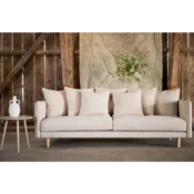 Venture Design Sofa 92x240x91 cm Bež, breza, bombaž, vlakna, lan, bor, poliester
