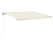 Vidaxl Avtomatsko zložljiva tenda 400x350 cm krem