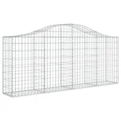 Gabionska košara s lukom 200 x 30 x 80/100 cm pocincano željezo