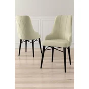 Hanah Home Set stolica Neta, 46x95x42 cm, 6 komada, Krem-crne