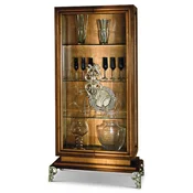 Casa Padrino luxury baroque showcase with 2 glass doors brown/silver H. 201 cm - Baroque furniture - Made in Italy