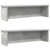 vidaXL Kitchen Racks Stackable 2 pcs siva 50x15x16 cm