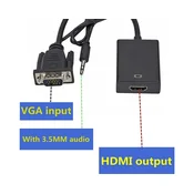 FAST ASIA Adapter VGA na HDMI (m/ž) + Audio kabl (m/m) + Micro USB kabl (m/m)
