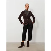 Sinsay - Barrel leg pantalone sa dodatkom viskoze - crno