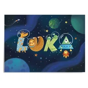 Moje ime by Monika Klobčar stenska dekoracija ilustracija A4 vesolje