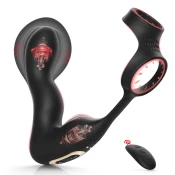 SuperLove Inflatable Prostate Massager Anal Lock with Remote Black