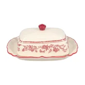 Bordo rdeča/slonokoščena porcelanasta posoda za maslo Cyril – S|P Collection