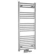ALYA kopalniški radiator ravni 500x1188mm, centralni priključek, krom - Chrome - 500x1188 mm - Aqualine - ALYA middle connection - 24 - Jeklo - Oblika H - Oblika H - 500 - 1188 - 4.8 - 14
