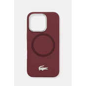 Etui za telefon Lacoste iPhone 16 Pro bordo barva, LCHMP16LSMAR