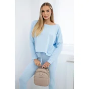 Set with an oversized blouse in azure color