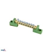 Schelinger Svorkovnica na ploskih izolatorjih 6X9 zelena, 8 sponk, 63A, 500V BM-A18-TBJ-6X09-08P-ZI