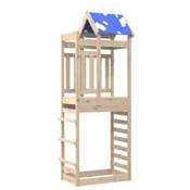 Vidaxl Igralna stolpnica Rjava 85 x 52,5 x 239 cm Masivno borovo les