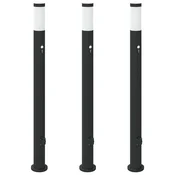 vidaXL vidaXL Stebričke s senzorjem in vtičnico 3 kosi 110 cm nerjaveče jeklo IP44, (5000296938)