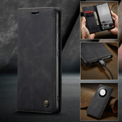 Etui CaseMe MagFlip za Huawei Mate 60 Pro Plus z najvišjim nivojem zaščite in samodejnim magnetnim zapiranjem - smooth black