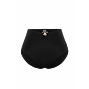Trendyol Curve Black High Waist Accessory Detailed Plus Size Bikini Bottom