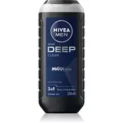 Nivea Men Deep Clean gel za prhanje za obraz, telo in lase 250 ml za moške