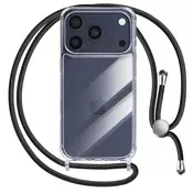 AVIZAR Ovitek za iPhone 17 Pro serije Soft Touch z vrvico za okoli vratu, Prozorno, (5000189350)
