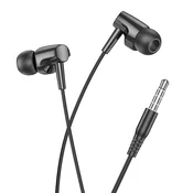 Hoco Žične ušesne slušalke z 3,5-mm priključkom Hoco M112, črne