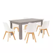 Lola 6+1 jedilni set bela-jork hrast