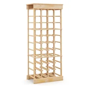 Costway Stojalo za vino za 40 steklenic z ojačanimi prečkami naravno