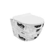 Mexen Lena WC školjka Rimless z desko počasnega padca slim, duroplast, bela vzorec - 30224099