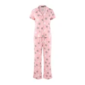 Trendyol ženski set pidžama Milla Pink 100% Cotton Star Knitted, roze