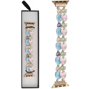 Nova raztegljiva zapestnica Gleam Syngonium, Sweet Candy, za Apple Watch 38/40/41 mm, pastelna
