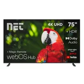 NET TV 75, 4K Ultra HD, Smart, Crni