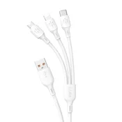 shumee 3v1 kabel USB-A na USB-C mikro USB iPhone Lightning 480Mb/s 1,2m bel
