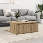 vidaXL Klubska miza artisan hrast 80 x 80 x 31 cm Konstruiran les