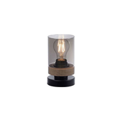 JUST LIGHT. 11310-18 - Stona lampa PASQUAL 1xE27/40W/230V crna/kaucukovo drvo