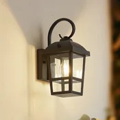 Lindby zunanja stenska svetilka Eloane, črna, iz nerjavečega jekla, 29 cm - Sodobni - črna, prosojna - Nerjaveče jeklo