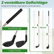 Northix Komplet za golf s čipiranjem, podloga 71x71, 24 žogic, za notranjo/zunanjo uporabo