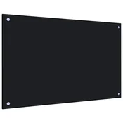 VIDAXL Kuhinjska zaščitna obloga črna 80x50 cm kaljeno steklo