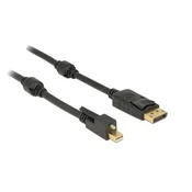 Kabel DELOCK, mini DisplayPort 1.2 (M) na DisplayPort (M) 4K, 2m, vijačenje