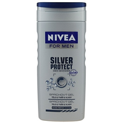 Nivea Men Silver Protect gel za tuširanje za lice, tijelo i kosu (Shower Gel) 250 ml