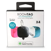 Boompods Boomtag Rechargeable 4er Black, Blue, White, Pink