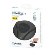 Platinet BREZŽIČNI POLNILEC PLATINET Z VENTILATORSKIM HLAJENJEM 15W USB-C ČRNEGA RAZMERJA [45289]